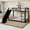 Black, variant on Harper & Bright Designs Twin Floor Bunk Bed with Slide, Twin Over Twin Metal Bunk Bed Frame with Ladder and Guardrail for Boys Girls, White