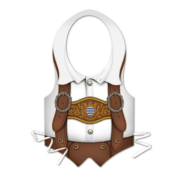 Party Central Club Pack of 24 White and Brown Oktoberfest Vest Men Adult Halloween Costume