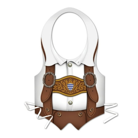 Club Pack of 24 Packaged Plastic Oktoberfest Novelty Vest with Tie Straps