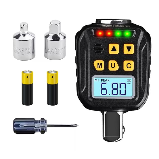 Tignapoo Testeur de Couple Numérique Haute Précision avec Affichage Rétroéclairé, Modes Peak/Tracking, Conversion 4 Unités, Alarme Son & Lumière, Entraînement 1/2 Pouces (10-200Nm)