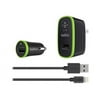 Belkin Charger Kit - Power adapter kit - (AC power adapter, car power adapter, Lightning cable) - 10 Watt - 2.1 A - black