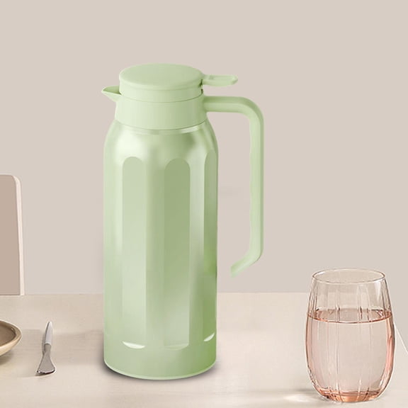 1.5L Stainless Steel Thermal Kettle Coffee Carafe Silicone Sealed Leakproof Tea Kettle Insulated Vacuum Pot for Kitchen green