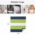 thumbnail image 5 of Navy Blue Green Stripe Cloth Napkins, Modern Art Horizontal Striped Washable and Reusable Dinner Napkins Set of 8, Table Napkin for Kitchen Party Birthday Wedding Hotel Housewarming 20"x20", 5 of 9
