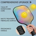 thumbnail image 4 of Pickleball Paddles Set Of 1, Fiberglass Surface, Vibrant Rainbow Print, 1 Paddle, 2 Balls & Bag, 4 of 5