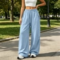 thumbnail image 7 of ZHYou No Boundarie Womens Oversized Sweatpants Elastic Waisted Wide Leg Baggy Fit Pull On Casual Pants with Drawstring Pockets,Light Blue,Size M, 7 of 7