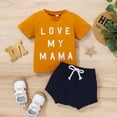 thumbnail image 2 of Siilsaa Girls Easter Outfits Girls 2 Piece Outfits Solid Flutter Short-sleeve Top and Button Down Skirt Set Yellow,80, 2 of 5