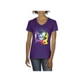 thumbnail image 1 of Women's T-Shirt V-Neck Short Sleeve - Space Cat, 1 of 5