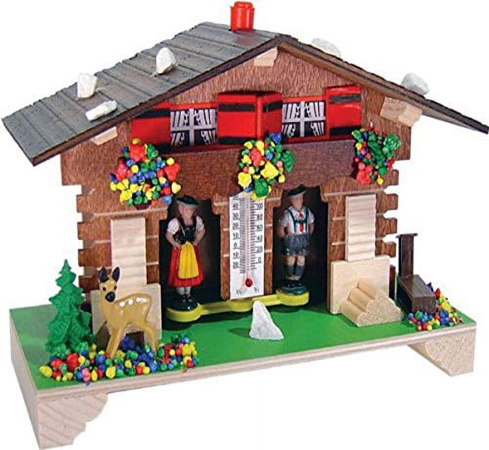 Traditional German Weatherhouse with Deer and Thermometer
