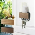 thumbnail image 2 of Wovilon Wall Mounted Key Rack Hole Free Hook Key Rack Solid Wood Sundries Storage Rack, 2 of 6