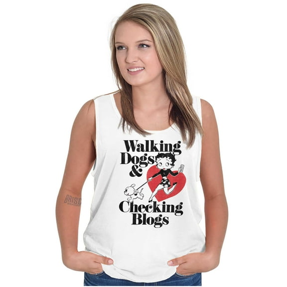 Betty Boop Funny Dogs and Blogs Cute Tank Top Tee Shirt Women Brisco Brands S