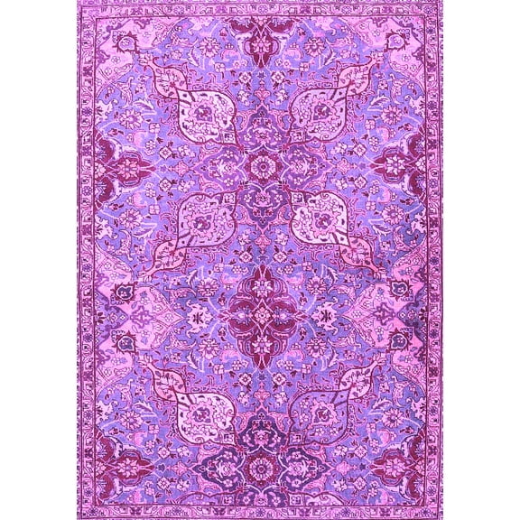Ahgly Company Indoor Rectangle Persian Purple Traditional Area Rugs, 5' x 7'