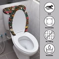 thumbnail image 3 of HELLHERO Mushroom Floral Polyester Toilet Lid Cover Set & Dust-Proof Toilet Top Cover & Elastic Bottom for Toilet Stretch, 3 of 8