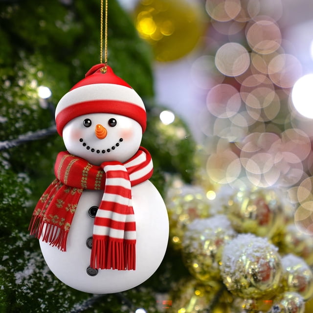 Adornos navideños, adornos navideños, regalos navideños, adorno navideño, decoración navideña única, muñeco de nieve, colgante acrílico, árbol de Navidad, decoración navideña, un adorno decorativo