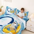 thumbnail image 3 of Feelyou Shark Letter Q Queen Sheet Sets for Boys, Ocean Sealife Bed Set for Kids, Blue, 4 Pieces, 3 of 5