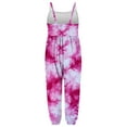 thumbnail image 5 of Penkiiy Toddler Girls Kids Tie-Dye Printed Jumpsuit Playsuit Strap Romper Summer Outfits Clothes 2-3 Years Hot Pink, 5 of 5