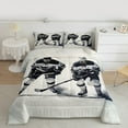 thumbnail image 2 of Manfei Ice Hockey Full Size Comforter Sets for Teens, Modern Sports Player Bedding Comforter Set, Eat Sleep Reversible Bedding Sets, Super Cozy Room Decor, 3-Piece, 2 of 8