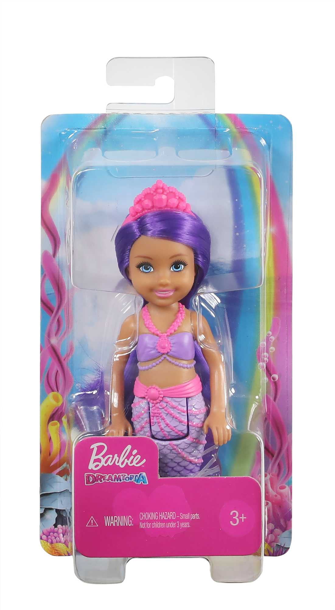Barbie Dreamtopia Chelsea Mermaid Small Doll with Purple Hair & Tail, Tiara Accessory (6.5 inch)