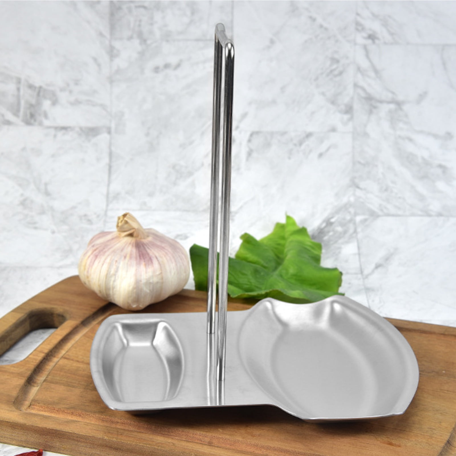 Soporte Organizador Para Tapas De Ollas De Acero Cromado - Con Diseño En U, Ahorra Espacio En La Cocina (14.5x14 Cm)