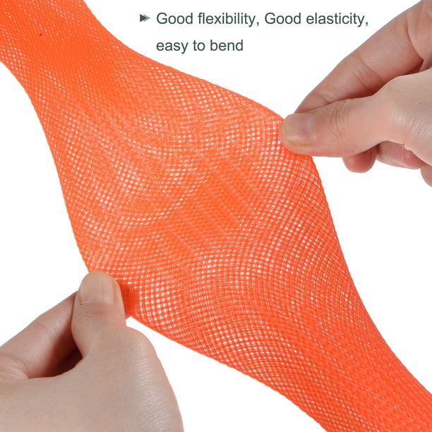 Uxcell 2.02m Orange Fishing Rod Sleeve Rod Sock Cover Braided Mesh Rod  Protector 2 Pack 