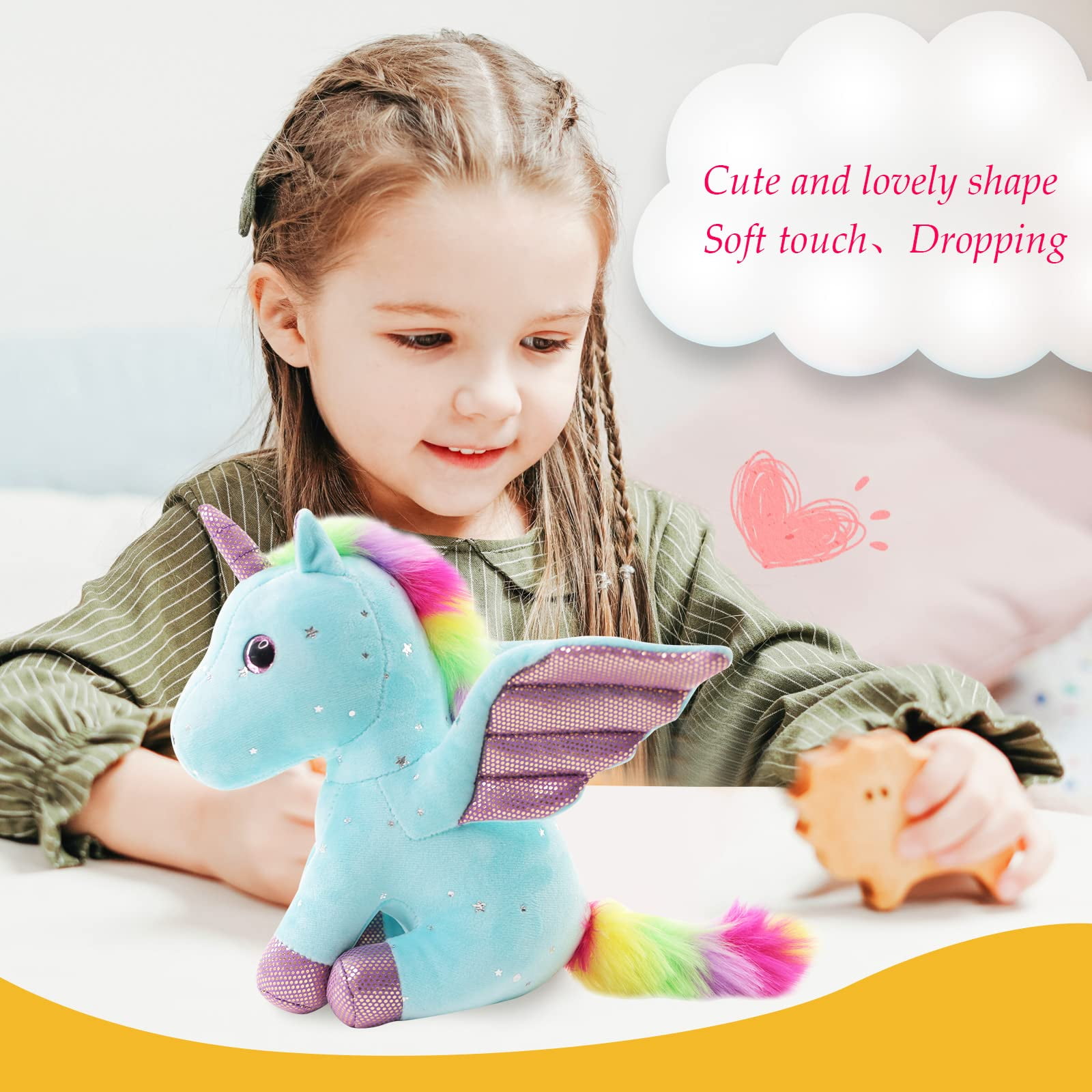 Unicorn Stuffed Animals, 8in/20cm, Cute Unicorn Gift Toys For 3 4 5 6 7 8  Years Old Girls,unicorns Birthday Gifts Soft Plush Toys Set For Baby,  Toddle