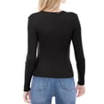 thumbnail image 7 of Made by Olivia Women's Solid Long Sleeve Crew Neck Fitted Ribbed Sweater Top, 7 of 7