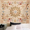thumbnail image 2 of Tapiz de pared bohemio, tapiz floral de vid, tapiz celestial para colgar en la pared, tapices de sol, luna y estrellas (crema, mediano (50 x 60 pies)) JAMW Sencillez, 2 of 5