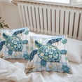 thumbnail image 5 of Boho Blue Sea Turtle Outdoor Pillow Covers Pack of 2 Floral Wood Grain Starfish Vintage Waterproof Throw Pillow Covers Decorative Cushion Cases for Patio Garden Tent Balcony Couch 18x18 inch, 5 of 8