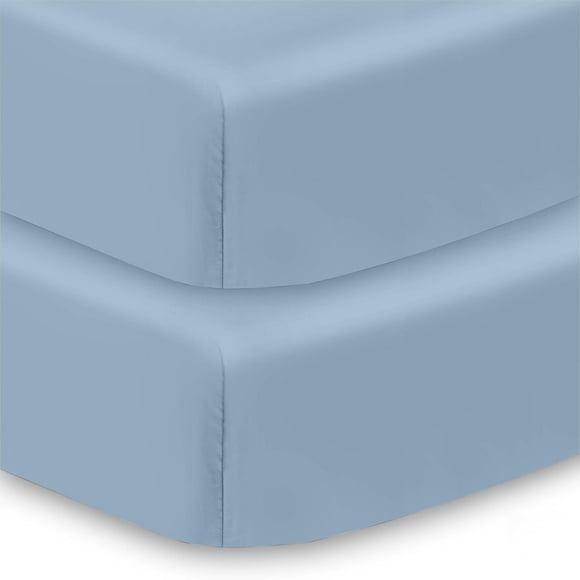 BreathableBaby Drap-housse en percale de coton, pour matelas de lit de bébé et de tout-petit de 52 po x 28 po/132 x 71 cm (paquet de 2)