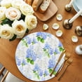 thumbnail image 2 of Summer Hydrangeas Round 15 Inch Placemats Set of 2, White Blue Flowers Pastoral Leaves HeatResistant Non Slip Place Mats for Dining Table, Wipeable Braided Kitchen Table Mats for Housewarming, 2 of 9