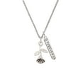thumbnail image 2 of Delight Jewelry Silvertone Stemmed Rose Silvertone Forever Bar Charm Necklace, 23", 2 of 4