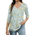 thumbnail image 2 of Womens Shirts Dressy Casual 3/4 Sleeve Xxxl Sky Blue, 2 of 4