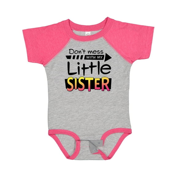 Inktastic Don't Mess with My Little Sister Boys or Girls Baby Bodysuit