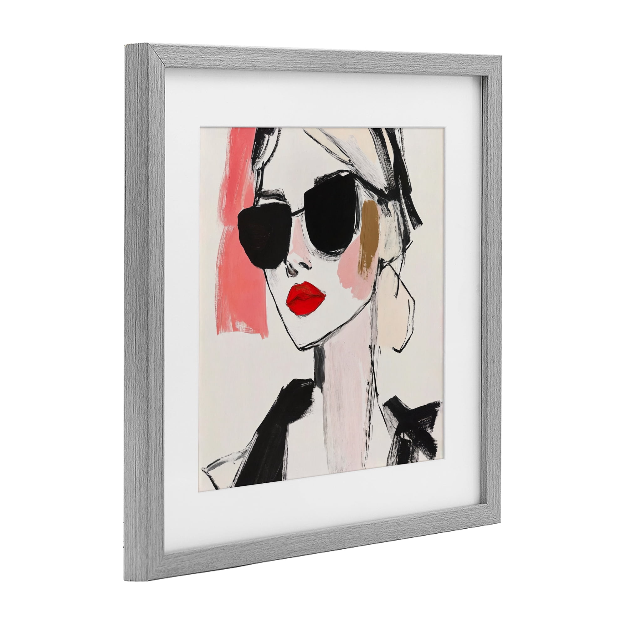 Stupell Industries Sassy Glamour Sketch Gray Framed Print Under Glass, design by Andrea Haase