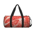 thumbnail image 2 of Gaeub Beef Steaks Lightweight Travel Cylinder Bag Gym Tote Bag Sports Training Duffle Bag with Pockets and Straps, 2 of 8