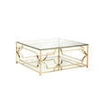 thumbnail image 5 of American Home Classic Edward Square Metal and Glass Coffee Table in Polish Gold, 5 of 11