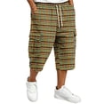 thumbnail image 2 of Hearthz Men’s Cargo Shorts Wide Leg Men's Capri Pants Lightweight Gym Basketball Casual 3/4 Capri Shorts Gingham Plaid Men's Cargo Pants, 2 of 8