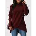 thumbnail image 1 of 2017 Chandails à Capuchon pour Femmes à Ourlet Asymétrique à Manches Longues avec Poche, Chandails Décontractés (S-TG), 1 of 4