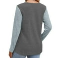 thumbnail image 5 of miqiqism Great discounts！Colorblock Shirts for Women Tunic Pullover Top Tendy Long Sleeve Crewneck Loose Blouse Knitwear Fall Winter,Z#01_Dark Gray,XX-Large, 5 of 6