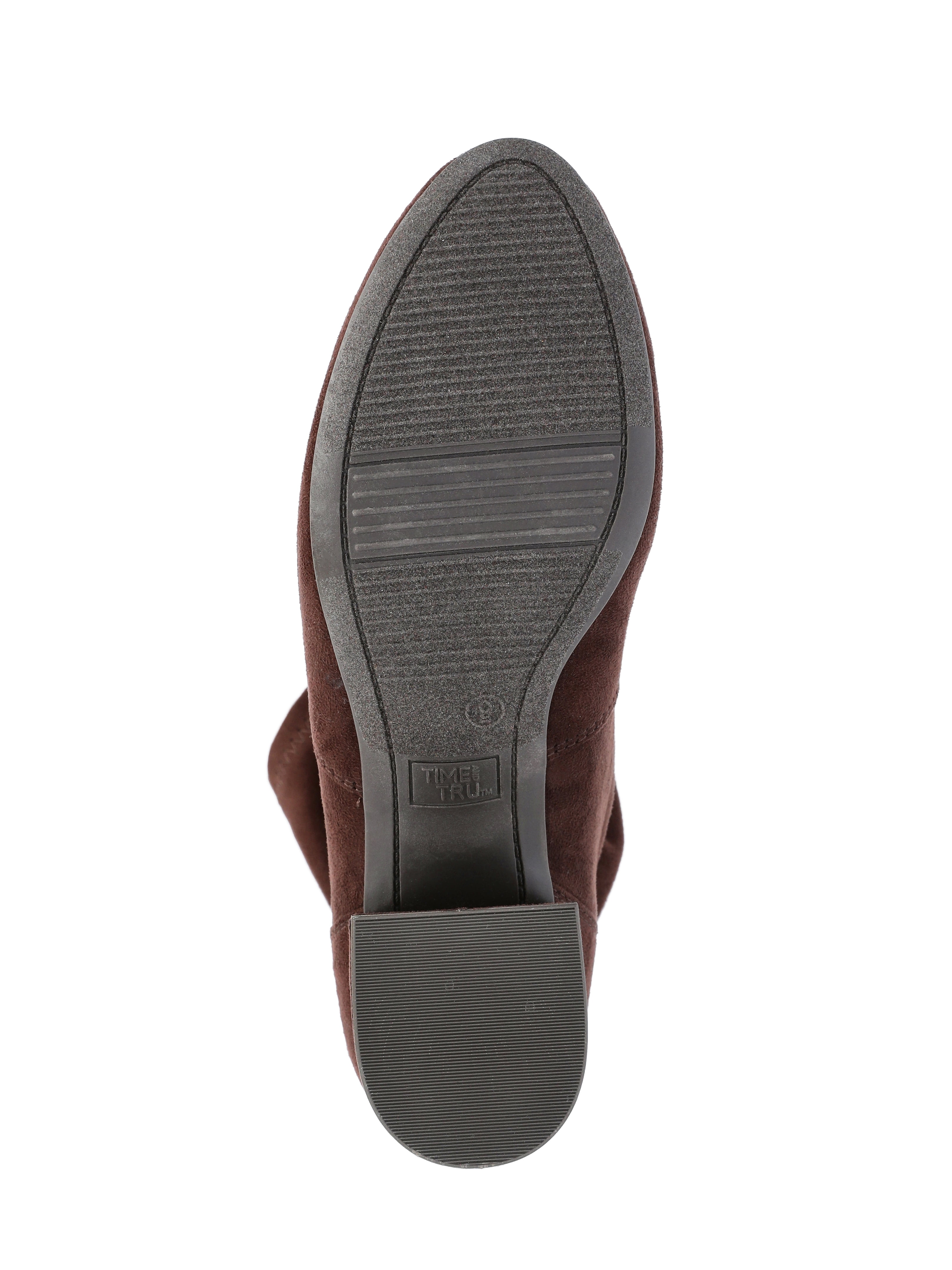 Time and Tru Women's Faux Suede Block Heel Boots