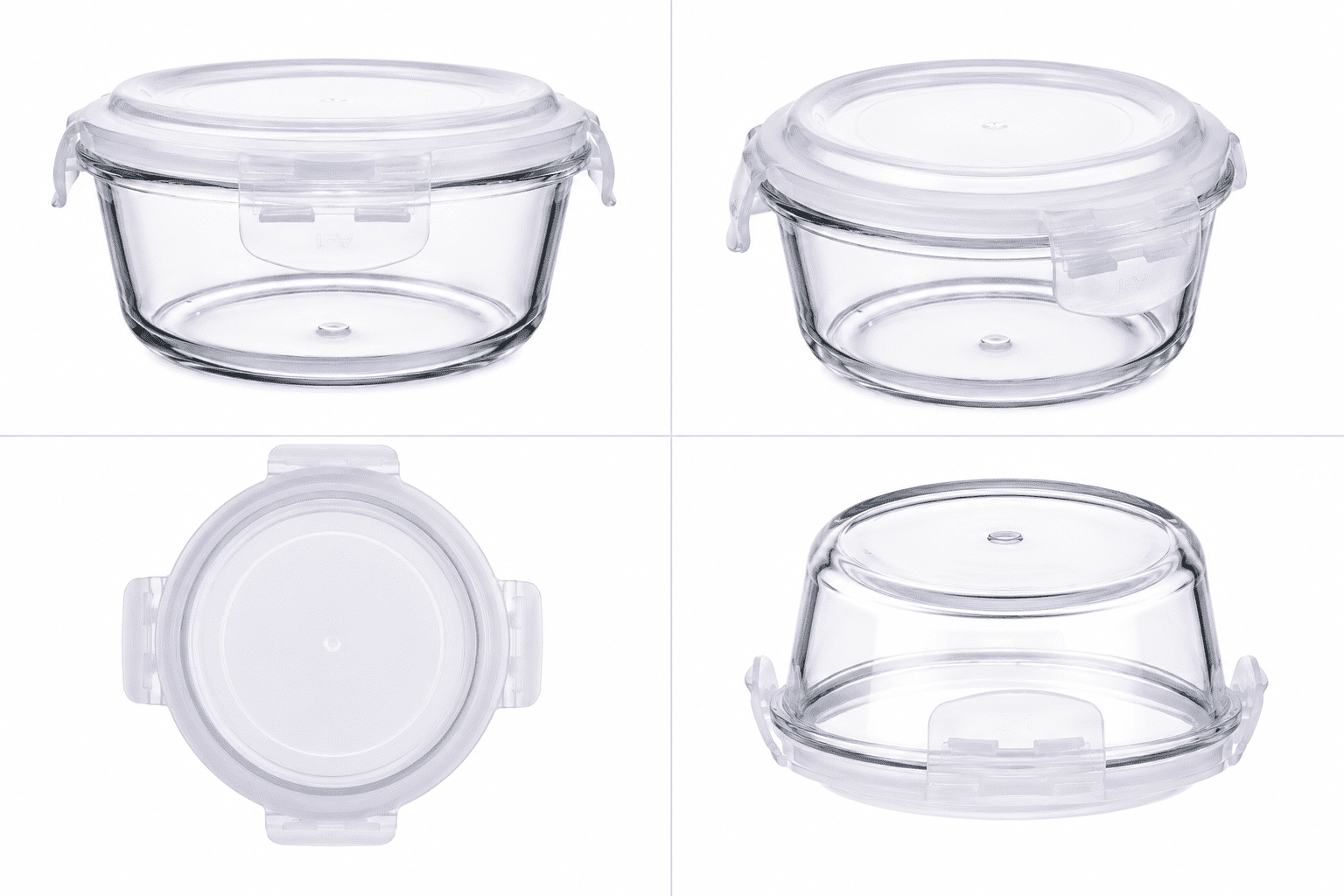 Con-Tact Round Borosilicate Glass Container with Opaque Latch 4.0c