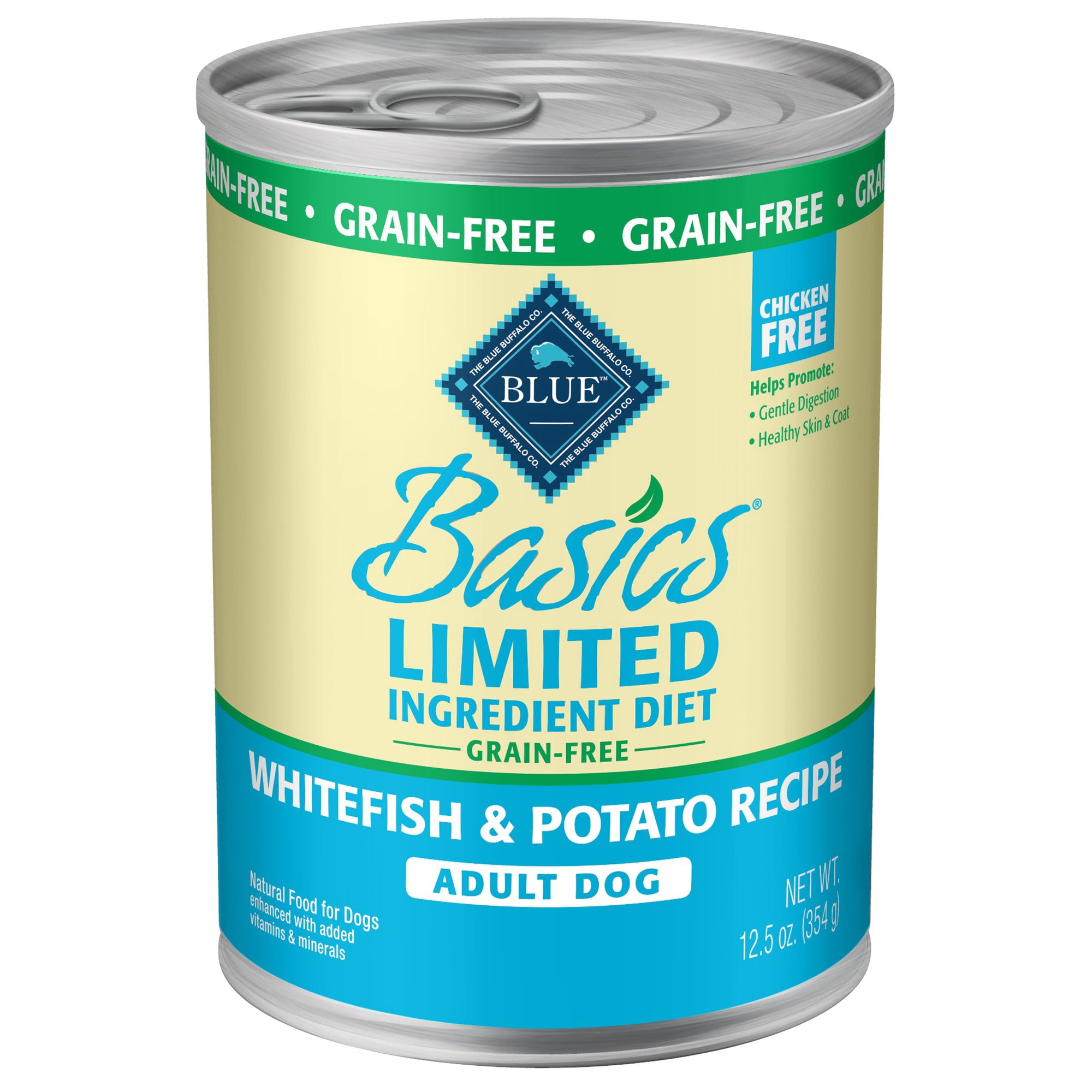 Blue Buffalo Basics Grain-Free, Whitefish, Adult Wet Dog Food, 12.5 oz., Case of 12