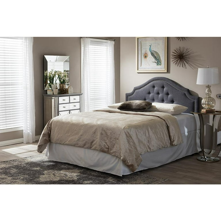 Baxton Studio Cora Modern and Contemporary Dark Grey Fabric Upholstered Full Size Headboard Baxton Studio Cora Modern and Contemporary Dark Grey Fabric Upholstered Full Size Headboard