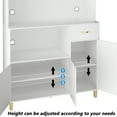 thumbnail image 5 of PAKASEPT Kitchen Pantry Storage Cabinet, Modern Freestanding Pantry Cabinet with Tempered Glass Doors, 5 Storage Cabinet & Grid Wine Racks & Microwave Space & Drawer for for Living Room, Kitchen, 5 of 7