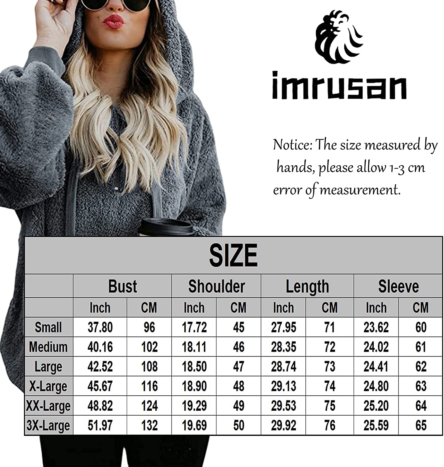 Clothing Hoodies S-3XL imrusan Womens Fuzzy Hoodies Pullover ...