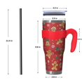 thumbnail image 4 of 40oz Tumbler,Red Christmas Gingerbread Man Pattern Insulated Tumblers with Removable Handle,Stainless Steel Double Vacuum Coffee Tumbler Cup with Straw for Home,Office,Travel,Party, 4 of 5