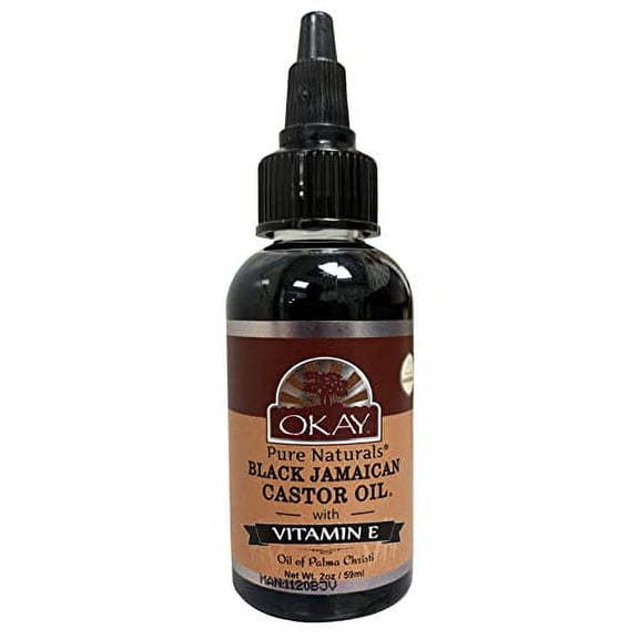 OKAY| Black Jamaican Castor Oil With Vitamin E | Helps Soothe Scalp & Skin | Helps Naturally Grow Healthy Hair, Balances Oily Hair, Stimulate Hair Follicles| For all Hair & Skin Types| 4oz