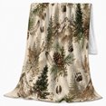 thumbnail image 2 of Rustic Mountain Lodge Autumn, Cozy Rustic Scene, Warm Flannel Blanket for Cabin and Lodge with Detailed Artwork, Animal Lovers Thanksgiving Gift, Rustic Home Decor, 2 of 9