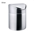 thumbnail image 1 of Stainless Steel Small Mini Trash with Swing Top Lid Countertop Trash Cans for Desk Car Office Kitchen  Pink, 1 of 2