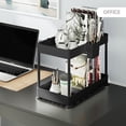 thumbnail image 5 of Storagebud  2 Tier Non-Slip Grip Kitchen Under Sink Organizer - Bathroom Cabinet Organizer with Utility Hooks and Side Caddy 1 Pack - Black, 5 of 5