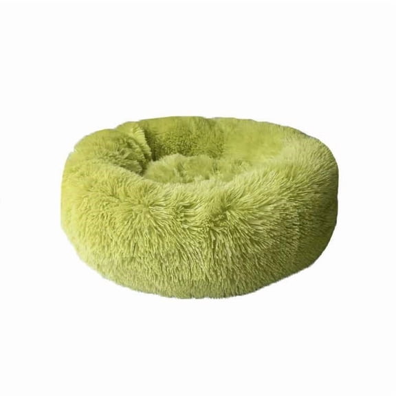 Luxury Round Pet Bed, Long Plush Mattress with Deep Filling, Self-Warming Cat Dog Nest for Autumn and Winter